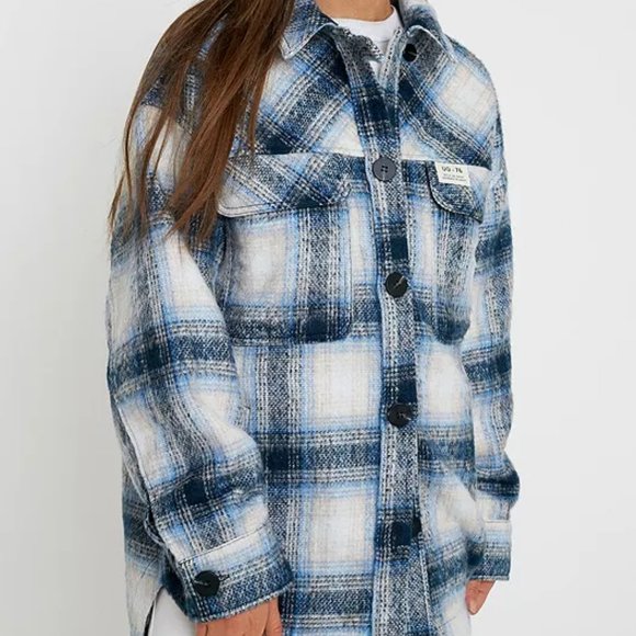 Urban Outfitters Wool Check Shirt Jacket - Picture 2 of 7